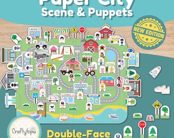 Communityhelpers Paper City | 3D-afdrukbare bouwactiviteit knippen en vouwen | Kleuterschool Graad 2