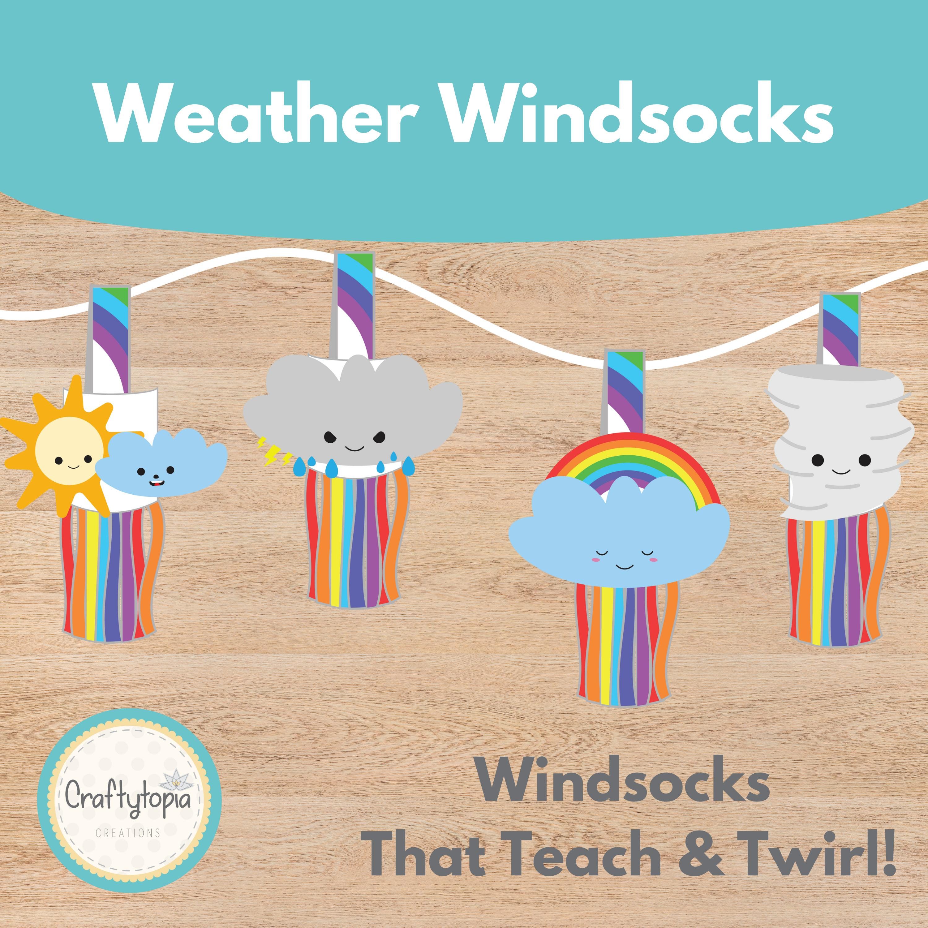 29 Creative Weather Crafts for Kids 5 Weather Windsocks Printable Kids Writing Craft, Classroom Activity…