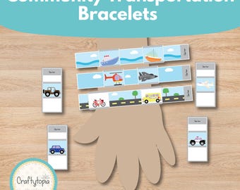 Afdrukbare transportarmbanden | Voertuigsorteervaartuig voor kinderen (digitale download)