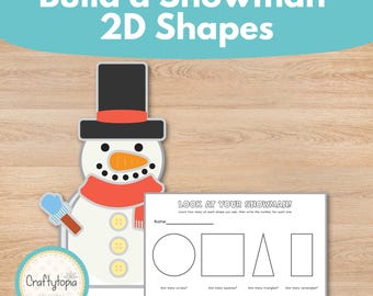 Snowman Shapes Craft | Winter Math Activity (Printable)