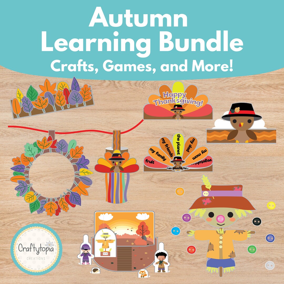 Autumn Learning Activity Bundle: Printable Fall Crafts & Games (PDF) - Etsy