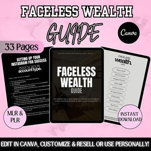 Faceless Wealth Guide with MRR + PLR | DFY Faceless Digital Marketing Guide | Branding Instagram Mastery | Digital Marketing
