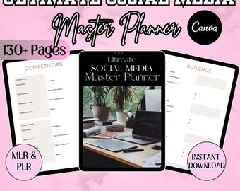 Ultimate Social Media Master Planner PLR MRR, Social Media Canva Templates, Digital Marketing, Content Creation, DFY Social Media Strategy