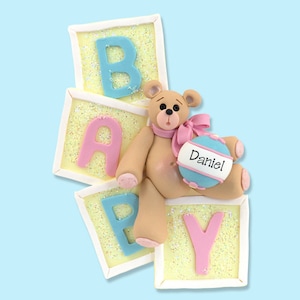 Baby&#39;s First Christmas Personalized Ornament  - Polymer Clay Ornament