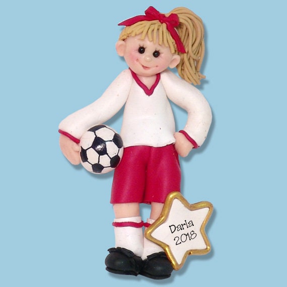 girl soccer player ornament