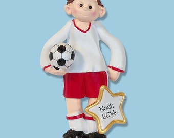 Soccer Personalized Christmas Ornament - Soccer Player Ornament - Hand Personalized