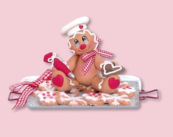 Gingerbread Clay Figurine HANDMADE POLYMER CLAY Christmas Figurine - Tiered Tray Decor