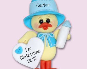 Baby Boy Chick  1st Christmas Personalized Baby Ornament - Limited Edition