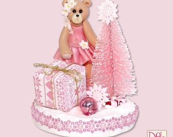 PERSONALIZED BALLERINA / Ballet Bear HANDMADE Polymer Clay Personalized Christmas Figurine