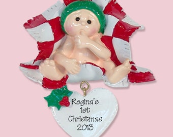 Baby's First Christmas - BOY or GIRL - Personalized Christmas Ornament  - RESIN