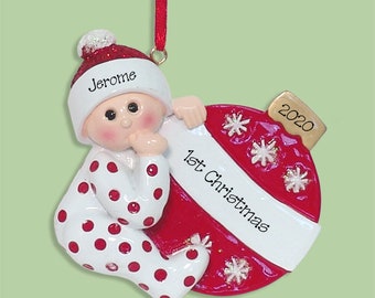 Baby's First Christmas - BOY or GIRL - Personalized Christmas Ornament  - RESIN