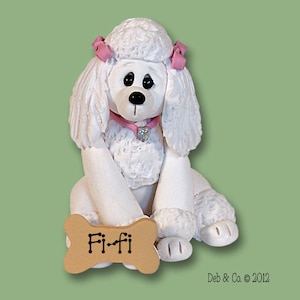 FRENCH POODLE / Dog / Puppy / Handmade Polymer Clay Personalized Christmas Ornament