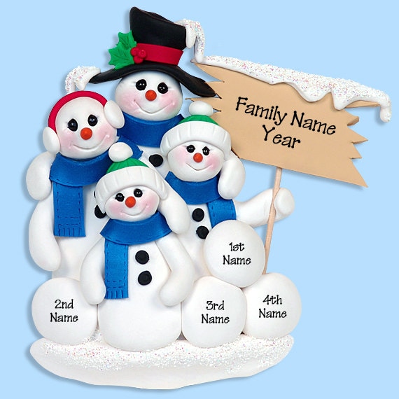 Snowman Family Of 4 HANDMADE POLYMER CLAY Personalized Etsy image 0 - Snowman Family Of 4 HANDMADE POLYMER CLAY Personalized Etsy