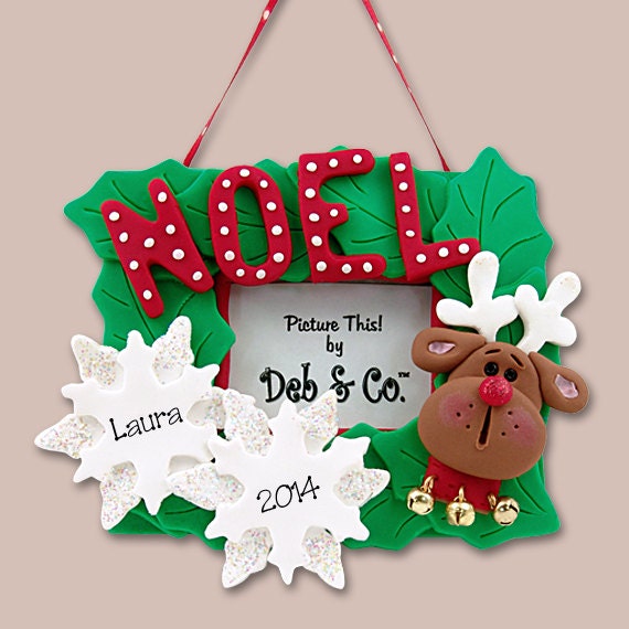 Rudolph The Reindeer Photo Frame Handmade Polymer Clay