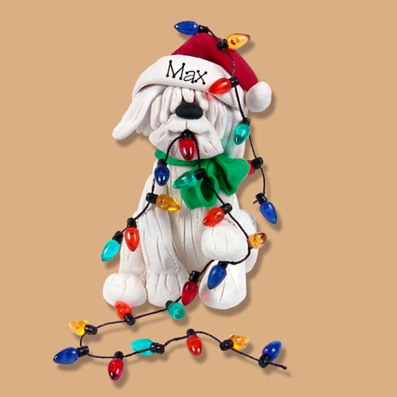 Christmas Puppy Dog With Lights Handmade Polymer Clay Etsy
