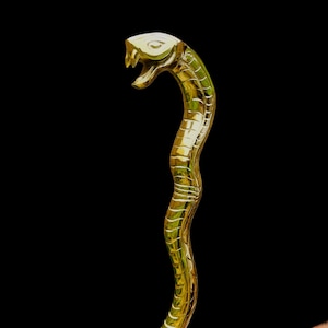 Gold finish snake design walking stick handmade cobra walking cane hand comfortable use high quality for men women with best packing gift
