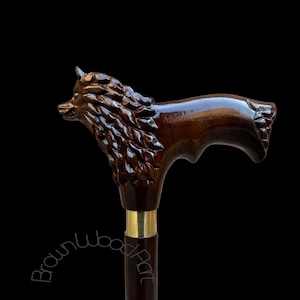 Wooden wolf design handle walking stick handmade carving wooden walking cane hand carved comfortable use for men women best gift