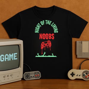 Funny Gamer Halloween T-Shirt: Retro Zombie Video Game Tee