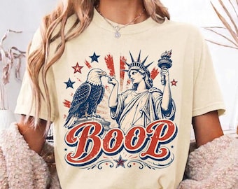Boop Eagle 4th of July Retro Patriotic Liberty Bald Eagle T-Shirt