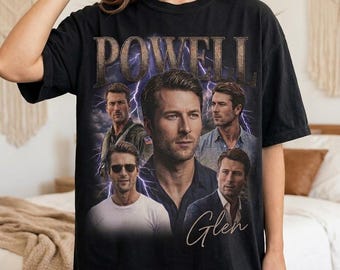 Glen Powell Shirt, Glen Powell Vintage 90s Bootleg Tee, Glen Powell Retro Graphic T-Shirt, Comfort Colors Oversized Custom Merch Tee
