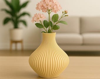 Modern Ribbed Bubble Vase
