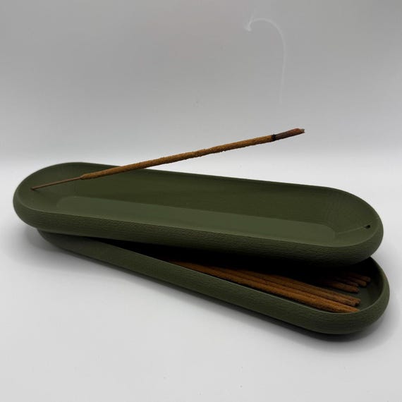 2-in-1 Incense Holder with Storage, 3D Printed Stick Burner, Minimalist Zen Decor