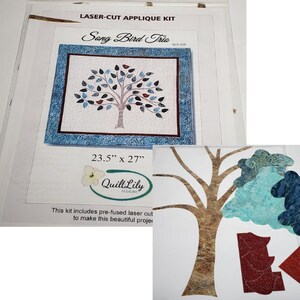 Kit: Song Bird Trio Wall Hanging Quilt Pattern Laser Cut Pre-Fused Applique Kit image 1