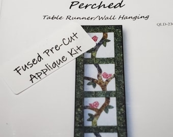 Laser-Cut Pre-Fused KIT: Perched Wall Hanging Pattern and Kit by QuiltLily Designs