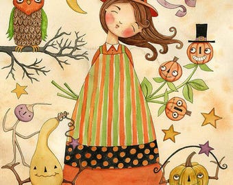 Riley Blake Ghoul Friends Panel 36 inch Cotton Fabric Panel for Quilting Wall Hanging Halloween Witch