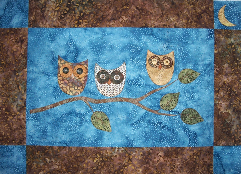 Night Owls Wall Hanging Quilt Pattern Etsy