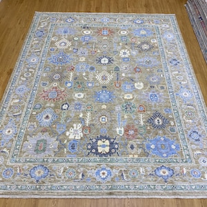 8x10 Oushak Rug, Beautiful Top Best Quality One of a Kind Soft Light Happy Colors Turkish Inspired Ushak Rug