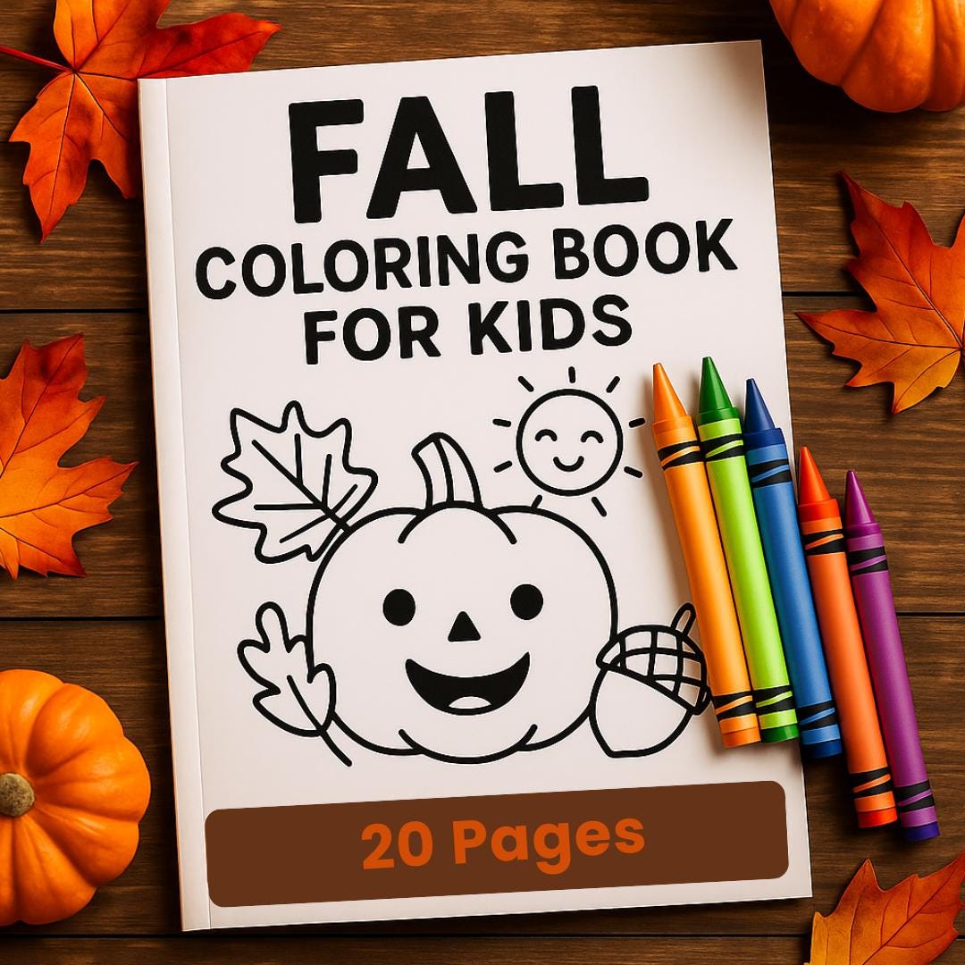 Fall Coloring Book for Toddlers | 20 Autumn Pages | Printable Kids ...