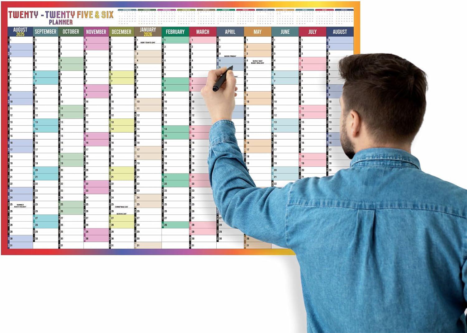 SKYDUE Calendario De Pared 2024, 14.5 X 11.5 Pulgadas, Calendario 2024 Encuadernado En Espiral Enero De 2024 A Junio De 2025 6 Disenos Esteticos