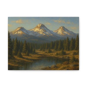 Three Sisters Oregon Mountains Canvas Print