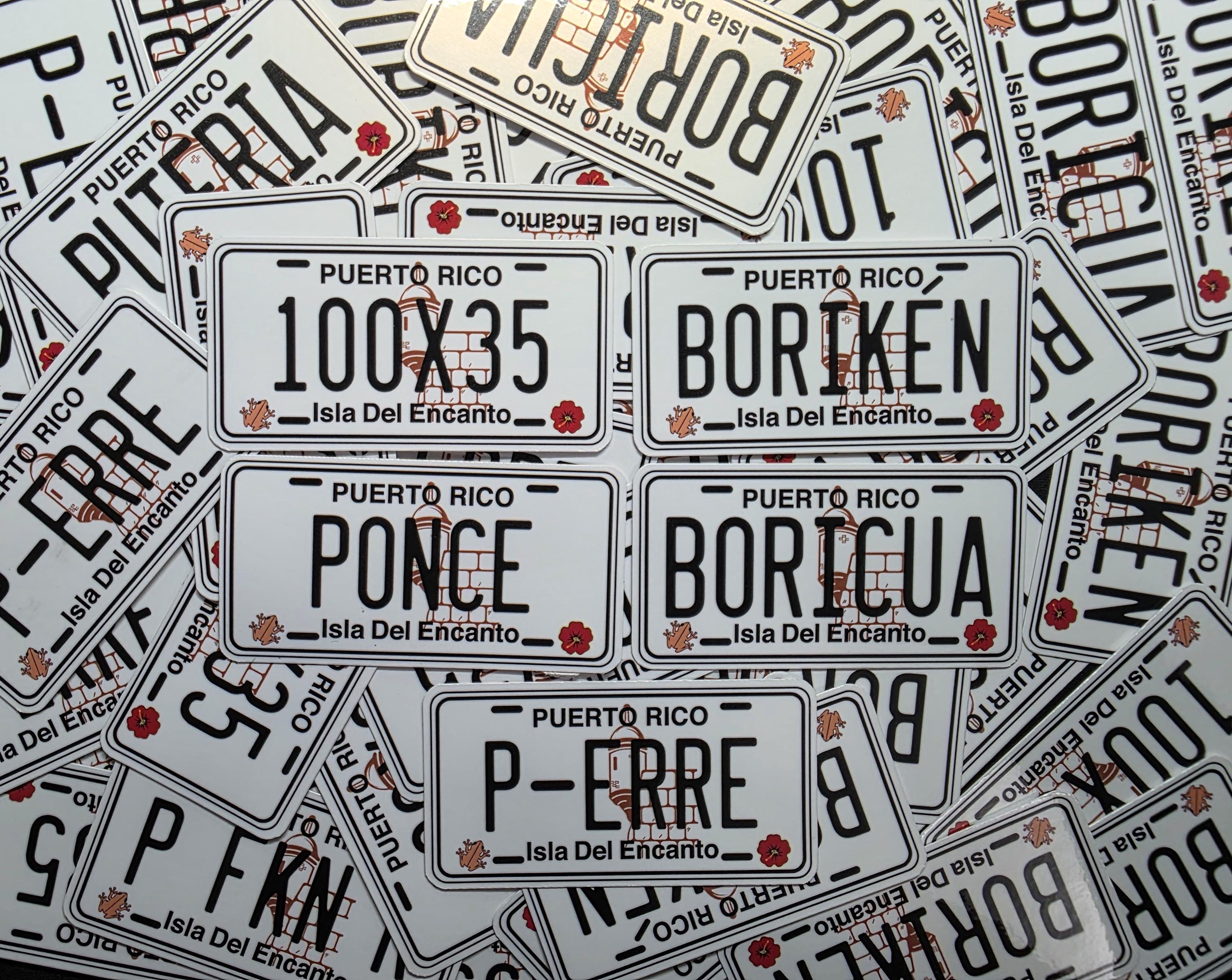 Puerto Rico Auto Sticker Puerto Rico Car Plate STICKERS. Custom Message Available! Tablillas PR ...