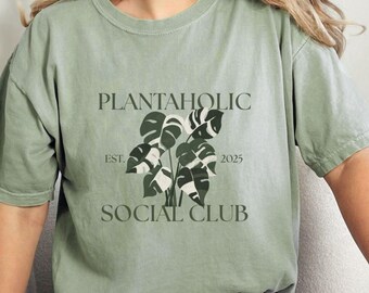 Plantaholic Social Club T-Shirt: Monstera Graphic Comfort Colors Tee