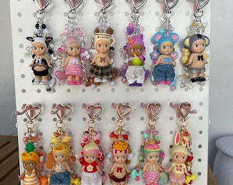 Porte-clés Sonny Angel personnalisé | Accessoire de sac fait main avec perles