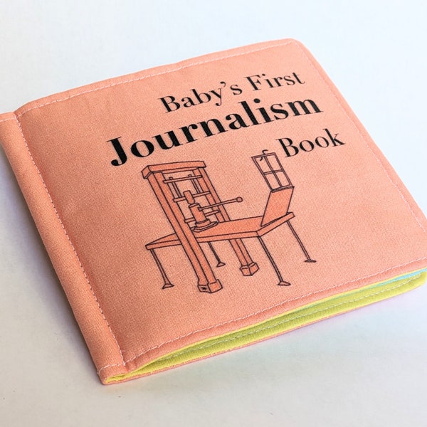 Journalism cloth baby book, baby journalist gift, journalism baby shower gift