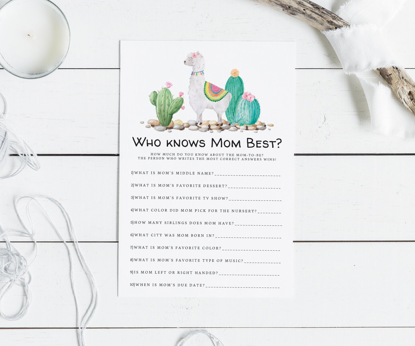Who Knows Mommy Best Baby Shower Game How Well Do You Know Etsy