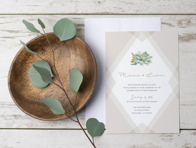 Set Suite Aztec Geometric watercolor boho Hipster Casual Vintage Modern DIY 1118 Wedding Invitation Template Succulent Printable Rustic