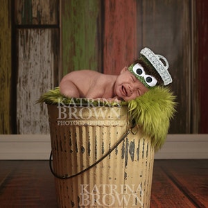 Oscar the Grouch Can for Infant Newborn Photography. 2 Digital Files with access to Free Photoshop Training!