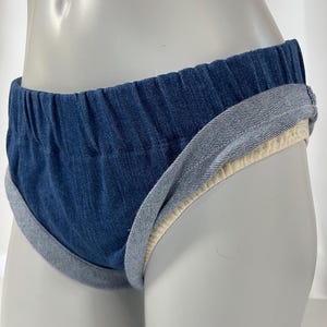 Custom iconic booty hip retro pinup 1960s 1970s 60s 70s vintage blue denim  super hot short gym hipster jeans pants bikini lining shorts
