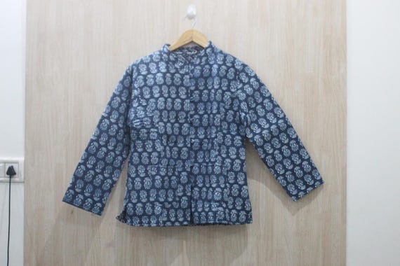 Handmade Cotton Patchwork Quilted Jacket: Reversi… - image 1