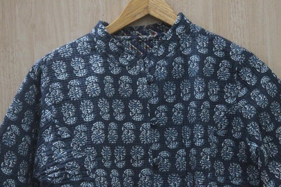 Handmade Cotton Patchwork Quilted Jacket: Reversi… - image 5