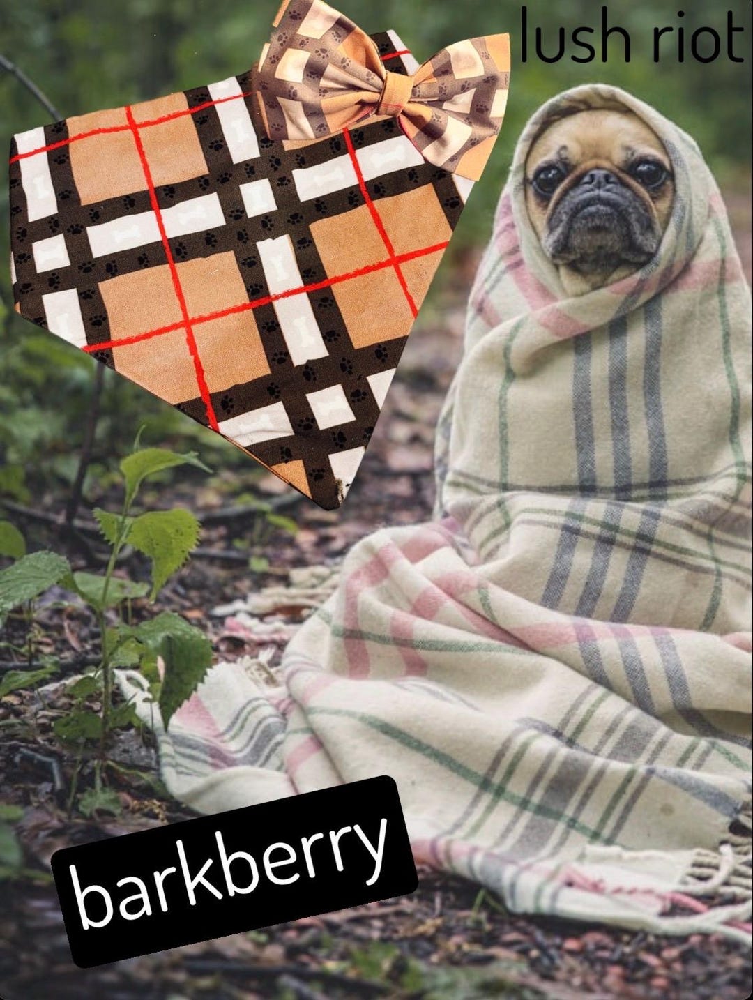 Barkberry Dog Scrunchie Bandana/collar Bow - Etsy
