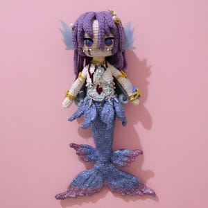 Amigurumi Rafayel dios del mar lemuriano amor y espacio profundo / Crochet sirena personalizado