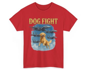 DOG FIGHT Cute Fighter Jet Air Force Warzone Golden Retriever