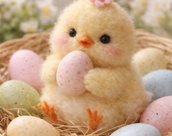 Animali pasquali in feltro ad ago fatti a mano, statuine di coniglietto e agnello, decorazioni primaverili in feltro di lana, regalo per cestini pasquali, decorazioni con animali da fattoria