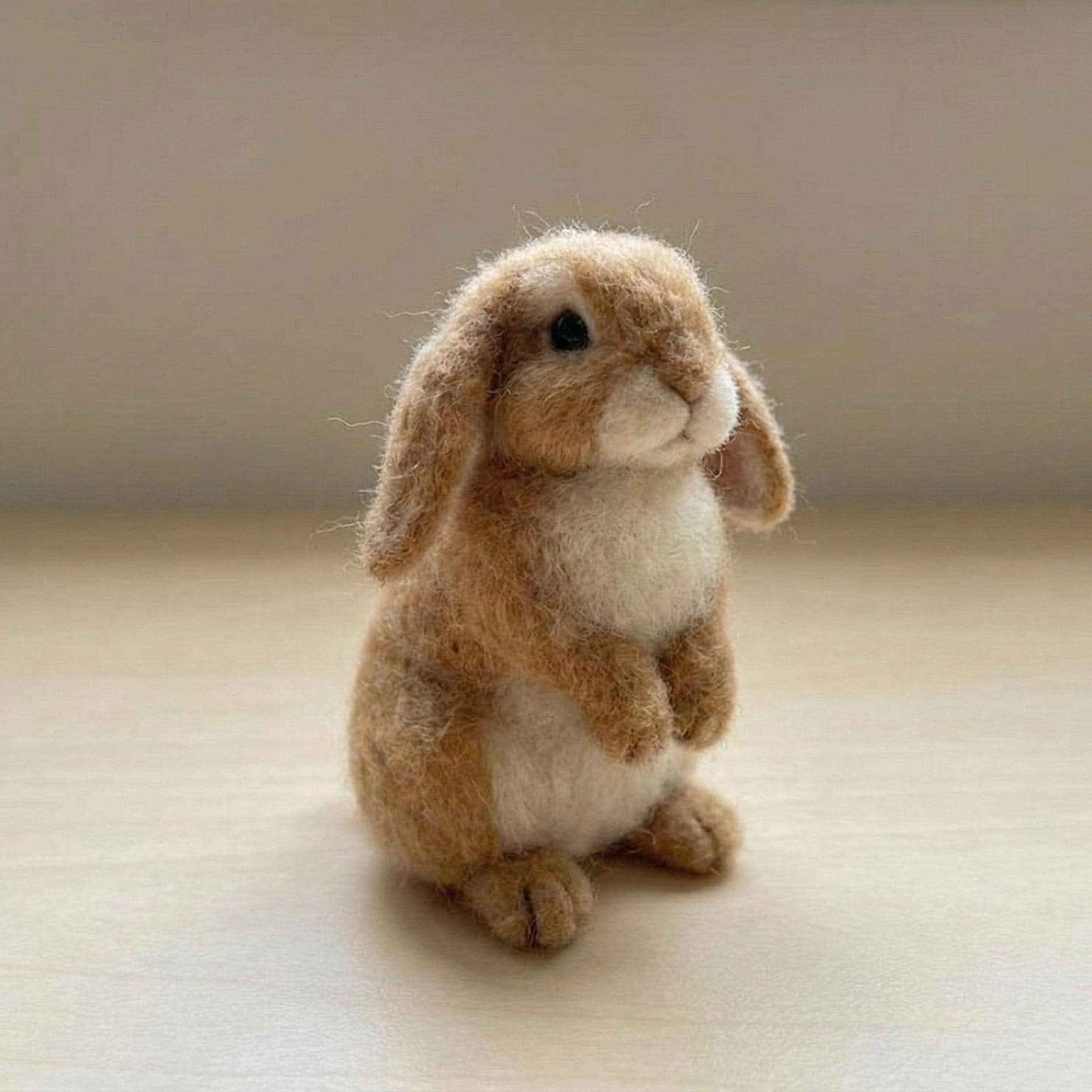 Handmade Needle Felted Bunny – 3-inch Wool Rabbit Figurine, Father's ...