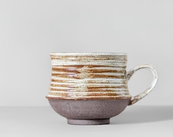 Handmade Ceramic Coffee Mug 220ml | Rustic Pottery Cup | Microwave & Dishwasher Safe